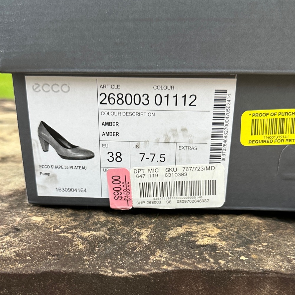 ECCO Women's Tan Leather Heels pump - Picture 7 of 9
